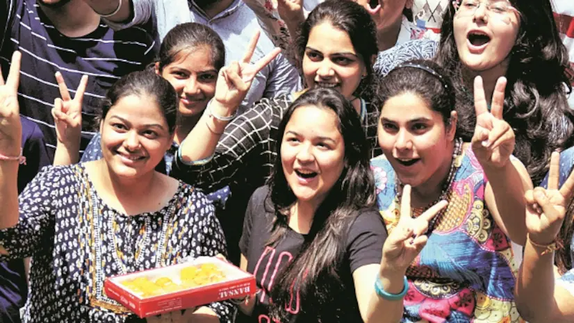 CBSE Class 12 1 Students celeberating after CBSE Class 12 Result